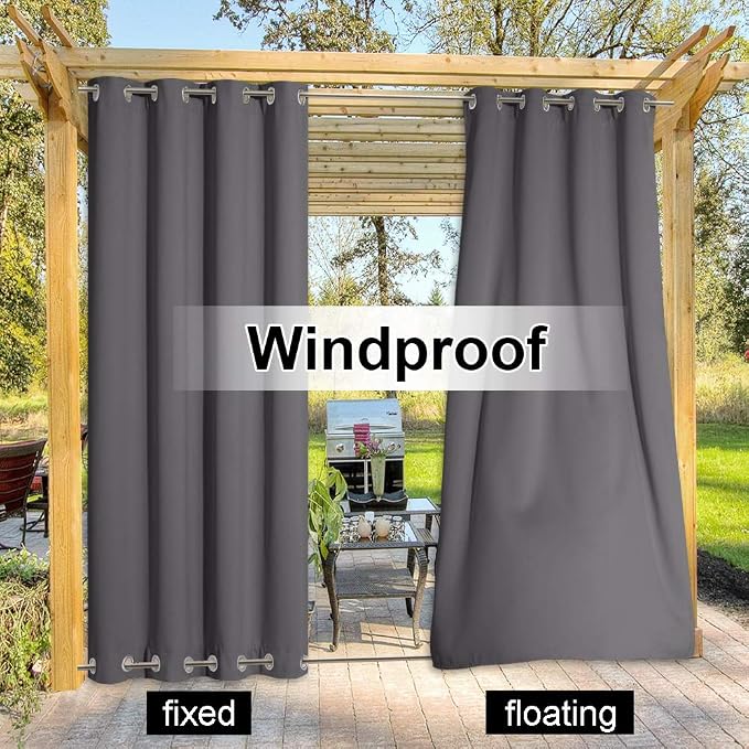 NICETOWN Heavy Weighted Outdoor Curtain Waterproof & Windproof, Thermal - Image 5