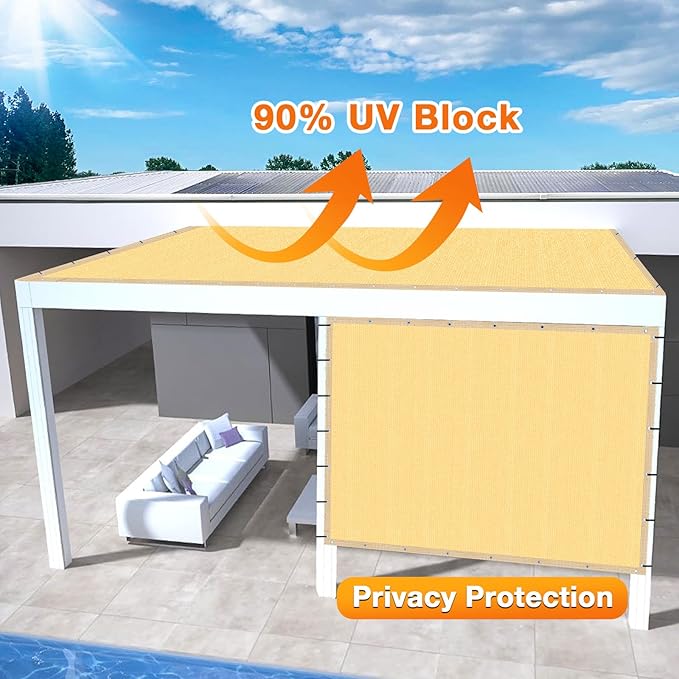 Artpuch Outdoor Pergola Shade Cover 9x24 FT Sun Shade Cloth - Image 3
