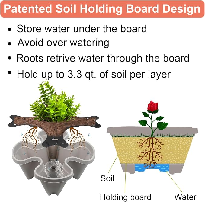 GameXcel Vertical Planter, 7 Tier Stackable Strawberry Planter - Image 7