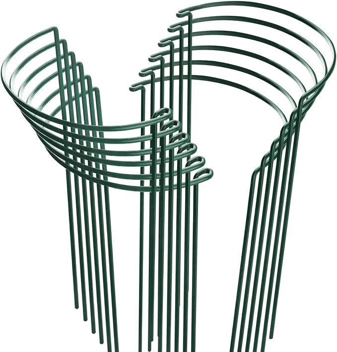 HiGift 12 Pack Plant Stakes for Indoor Plants, Metal Garden Peony Support Cages by HiGift