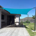 SUNNY GUARD Custom Size 7'x7' Turquoise Blue Sun Shade Sail Rectangle UV Block by SUNNYGUARD