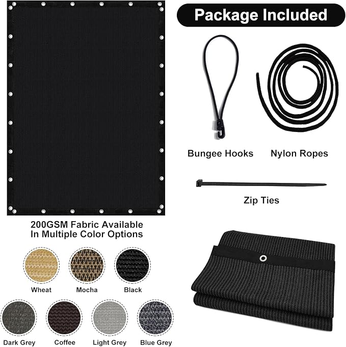 Artpuch 90% Sun Shade Cloth, 8 x 16 FT Pergola Shade Cover Canopy - Image 7