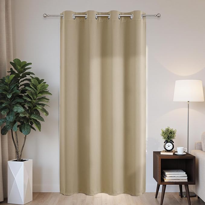 Joydeco Blackout Patio Sliding Door Curtains 72 Inches Long, Grommet Privacy by JOYDECO