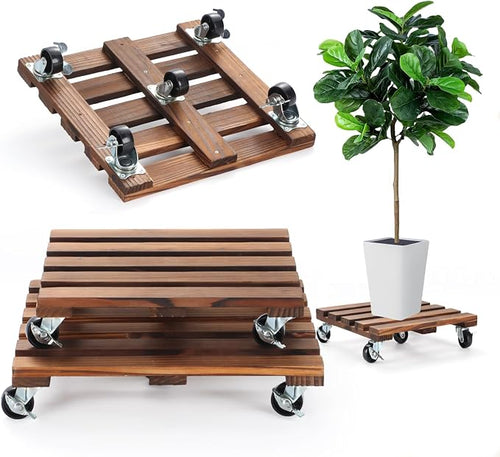2 Pack Plant Caddy with Wheels, Flower Pot by PRAQECZ