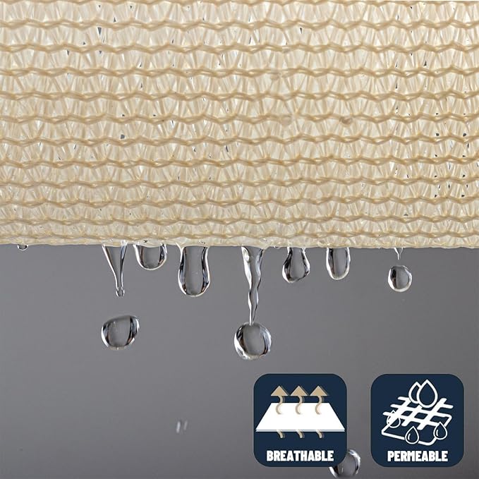 SUNNY GUARD Custom Size 15'x32' Rectangle Butter Cream UV Block Sunshade - Image 5