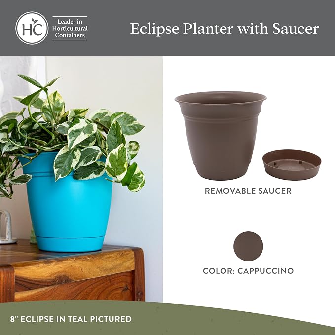 The HC Companies 10 Inch Eclipse Round Planter Pots - Image 2