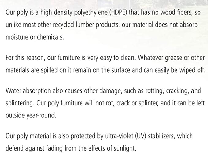 Mission Poly Lumber Wood 5FT Porch Swing Amish Craftsmandship Made in USA HDPE - Image 8