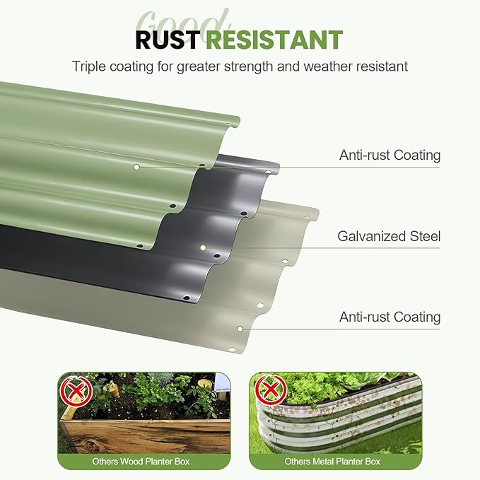 G GOOD GAIN 4-in-1 Adjustable Raised Garden Bed Kit | Galvanized Planter Boxes - Image 4