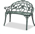 VINGLI 38.5" Patio Park Garden Outdoor Metal Rose Bench, 2-Person Cast Iron by VINGLI