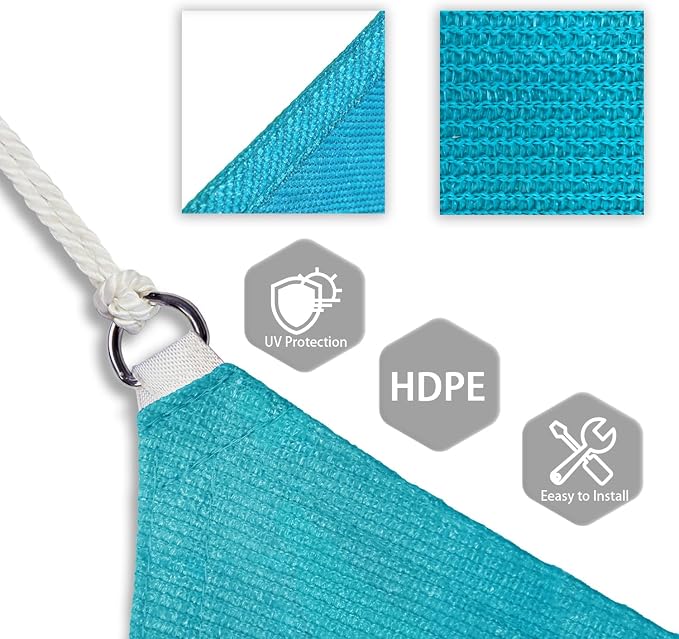 Patio Paradise 23' x 23' x 23' Sun Shade Sail Triangle Canopy Shade Cloth - Image 3