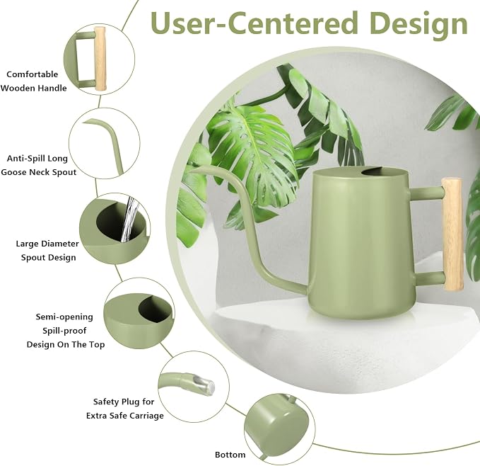 Watering Can Indoor Plants, 35oz Small Indoor Stainless Steel Metal Watering - Image 6