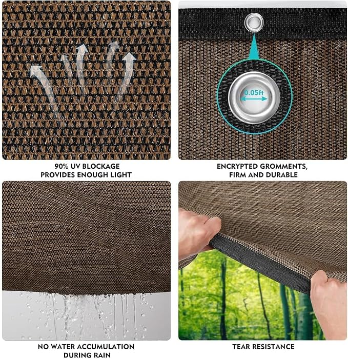 EMERIT 90% Shade Cloth Sun Shade Fabric Privacy Screen Shade Cover - Image 5