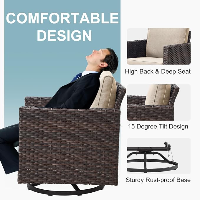Belord Spacious 11 Pieces Patio Conversation Set - Image 6