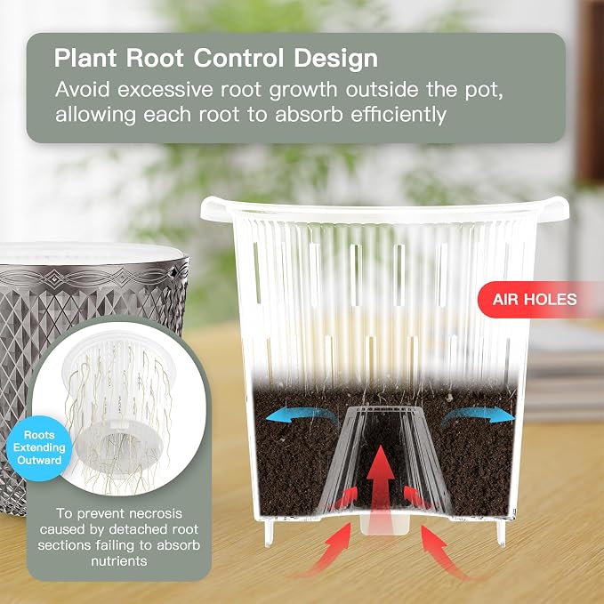 QCQHDU Self Watering Hanging Pots, 2 Pack 5.7 Inch Hanging Planters - Image 5