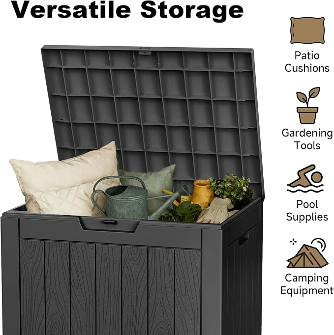30 Gallon Outdoor Deck Box, Lockable Waterproof Outdoor Storage Boxes - Image 6