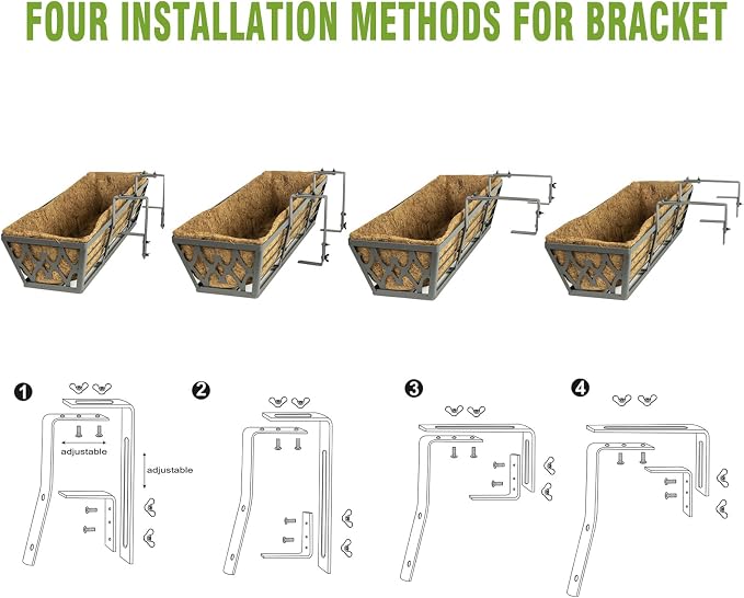 6 Pack 24 Inch Window Boxes Planters Railing Planter Box - Image 5