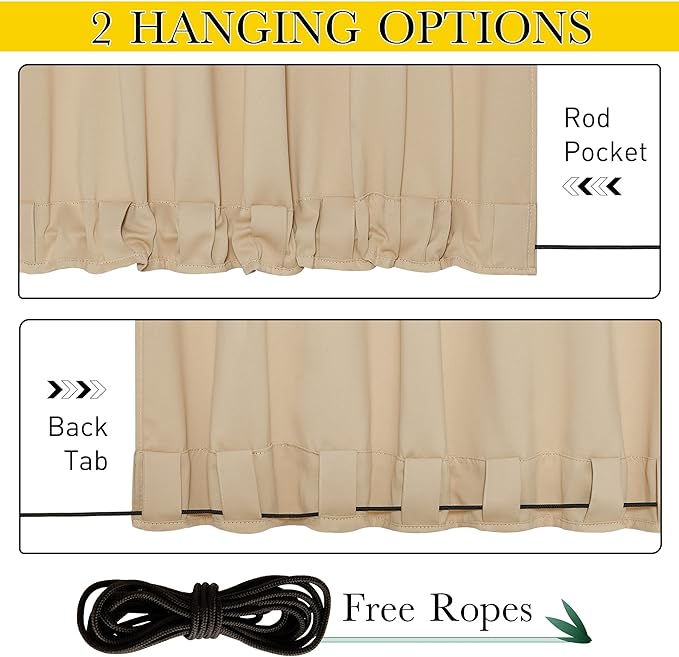 NICETOWN 2 Panels Outdoor Curtains - Image 4