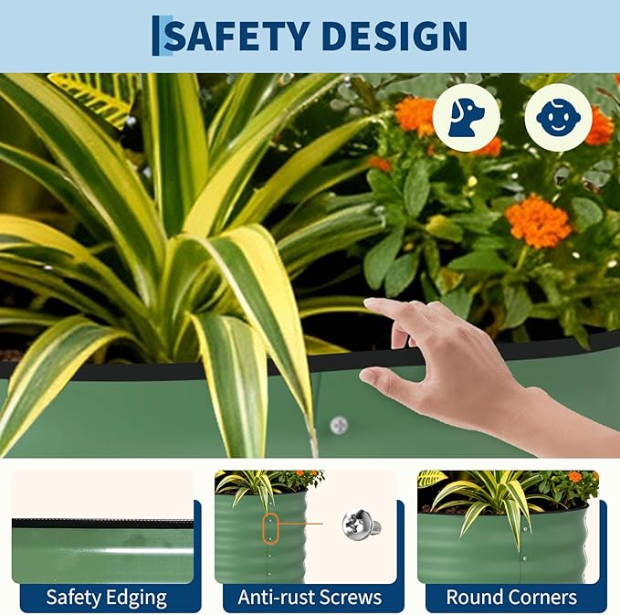 Garvee Galvanized Raised Garden Bed Outdoor, Rust-Resistant Raised Garden Beds - Image 5