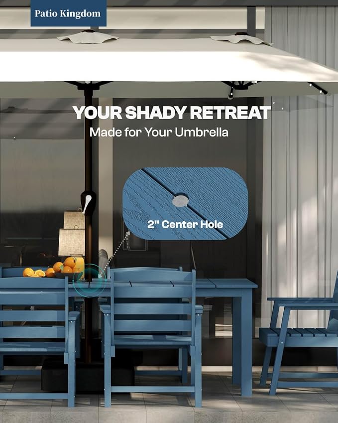 5-Piece Blue Outdoor Dining Set - Image 5