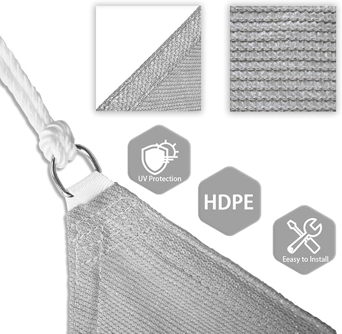 Patio Paradise 26' x 26' x 26' Sun Shade Sail Triangle Canopy Shade Cloth - Image 3