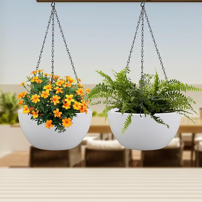 8 inch Small Hanging Planters for Indoor Outdoor Plants, 2 Pack Hanging Flower - Image 6