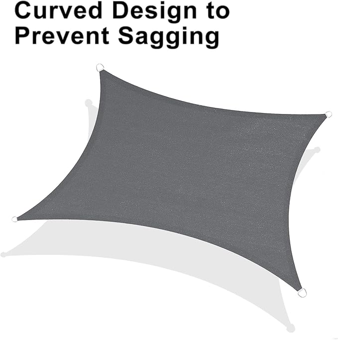 LOVE STORY Custom Size 4'x10' Dark Grey Sun Shade Sail Rectangle UV Block - Image 6