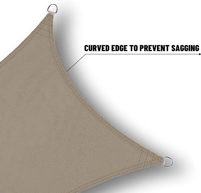 SUNNY GUARD Waterproof Sun Shade Sail 5' x 10' Taupe Rectangle UV Block Sunshade - Image 4