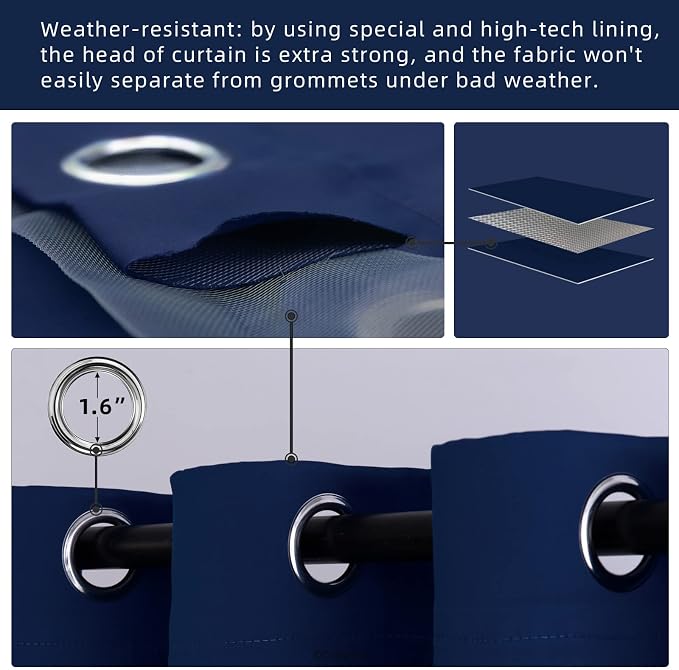 Outdoor Indoor Curtains W52 x L108 - Image 3