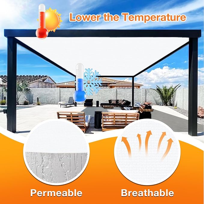 Artpuch Outdoor Pergola Shade Cover 4' X 18' Sun Shade Cloth - Image 4