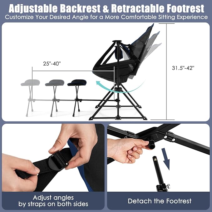 Tangkula Set of 2 Hammock Camping Chair, Portable Camp Chair - Image 6