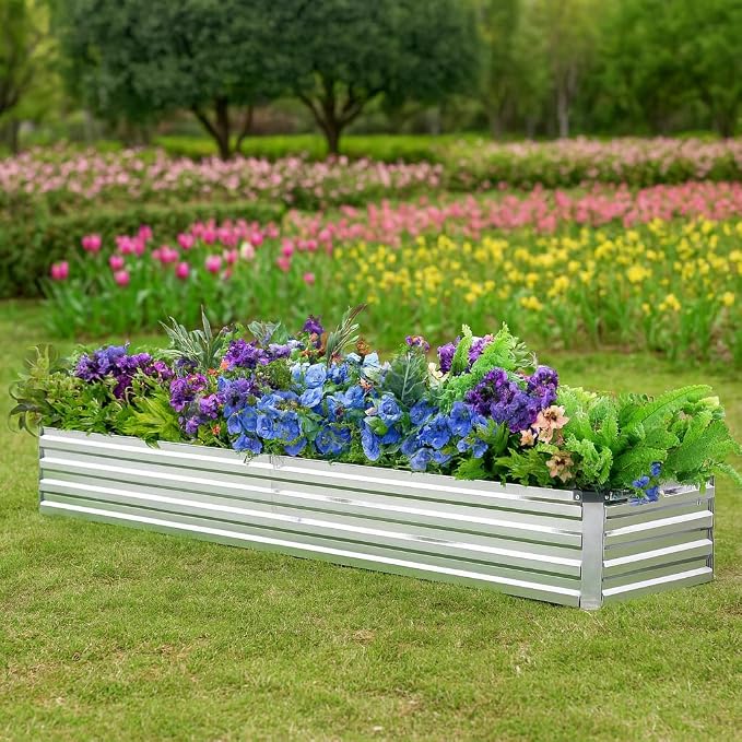 2 Pack 6x1.5x1FT Galvanized Raised Garden Beds Kit Outdoor Metal Gardening - Image 4