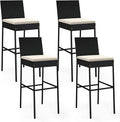 HAPPYGRILL Wicker Patio Barstools Set of 4, Outdoor Rattan Bar Chairs by HAPPYGRILL