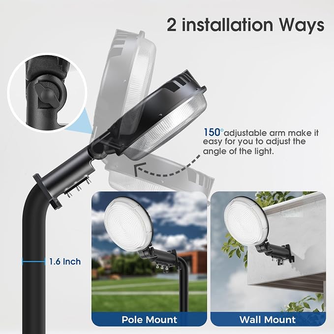 2 Pack 150W LED Barn Light, 20000LM Dusk to Dawn Security Light - Image 6