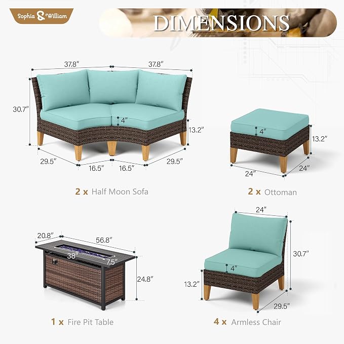 Sophia & William Patio Furniture Set - Image 8