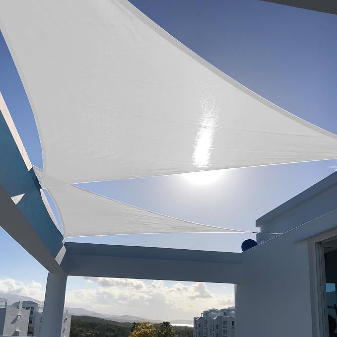 SUNNY GUARD Custom Size 15'x15'x15' Silver Grey Sun Shade Sail Triangle UV by SUNNYGUARD