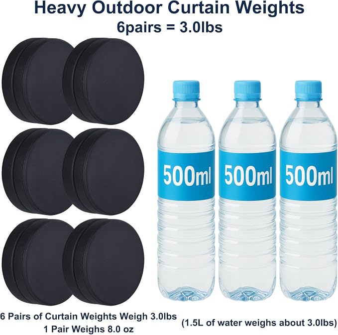 3LB Heavy Duty Outdoor Curtain Weights, Strong Magnetic Gazebo Curtain Weights - Image 2