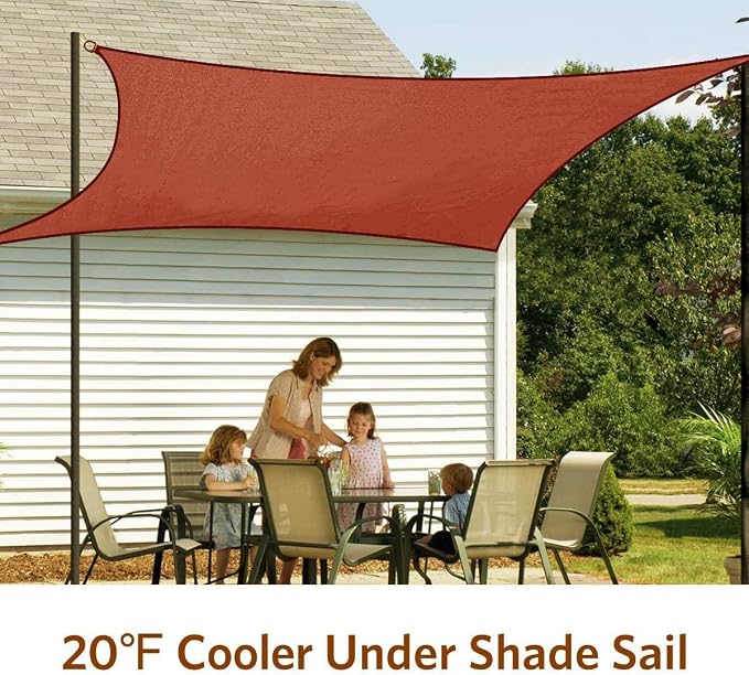 Quictent 12x16ft 185G HDPE Rectangle Sun Shade Sail Canopy 98% UV Block Outdoor - Image 8