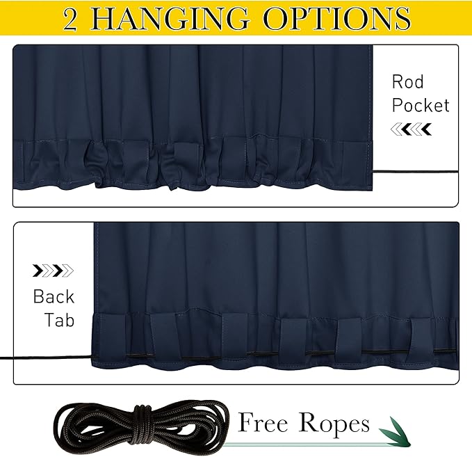NICETOWN 2 Panels Outdoor Curtains Waterproof - Image 5