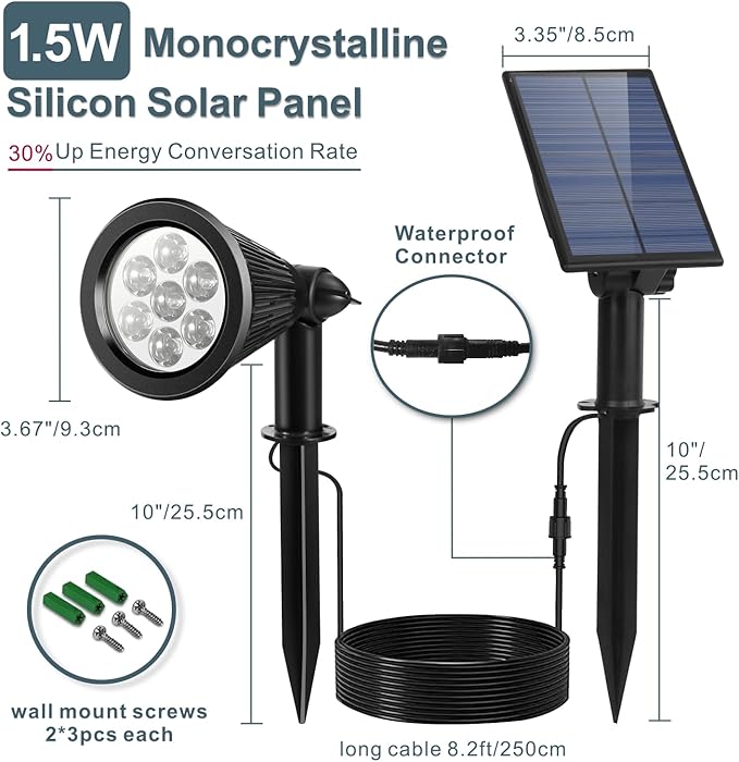 Spotlights Outdoor Solar for Flag Pole, Bright 7-LED Solar Spot Light - Image 7