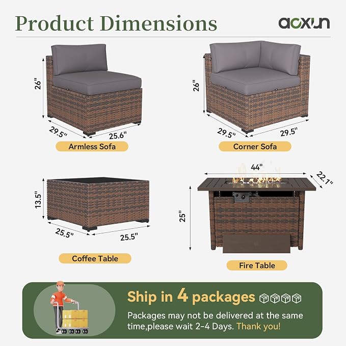 Aoxun 12 Piece Patio Furniture Set - Image 7