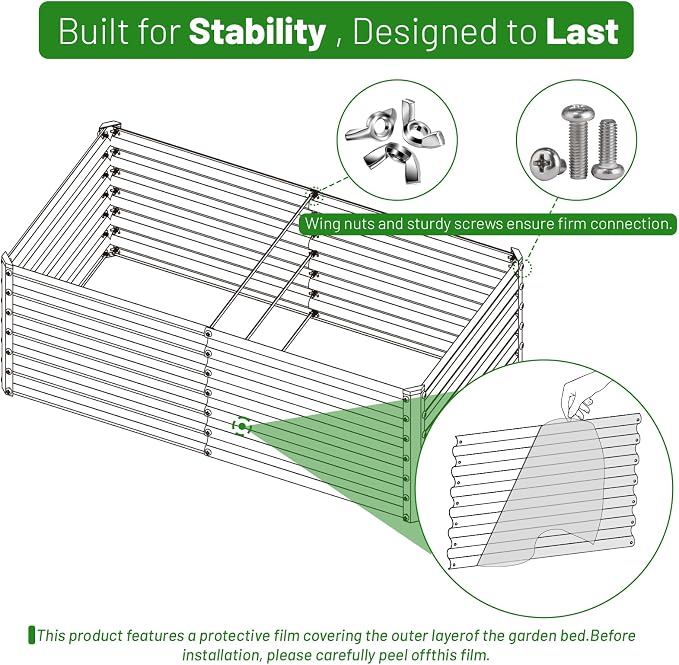 SnugNiture Galvanized Raised Garden Bed 6x3x2FT Outdoor Large Metal Planter Box - Image 5