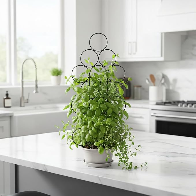 Plant Trellis for Climbing Plants Indoor Outdoor, Trlzey 3 Pack Stackable Metal - Image 7