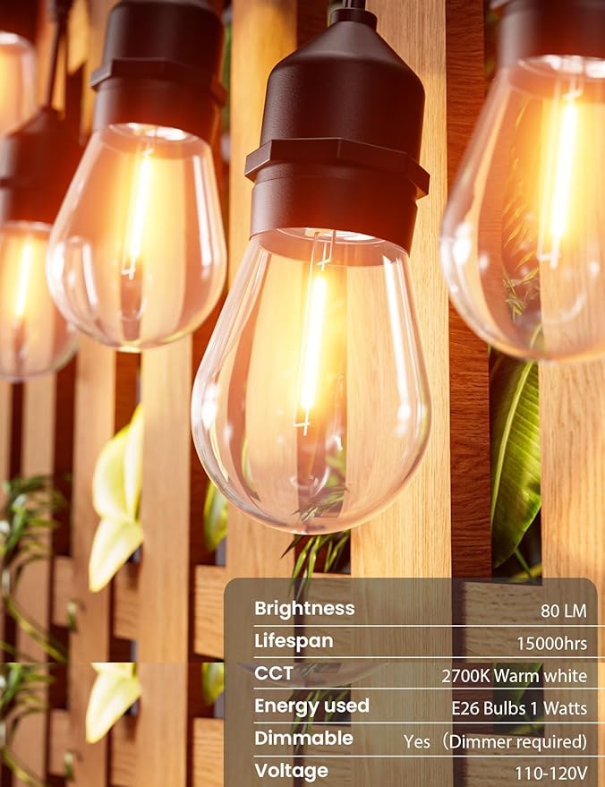 Svater Outdoor Led String Lights 25 FT, Patio Lights - Image 4