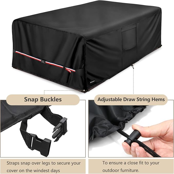 Rectangular Patio Furniture Covers, Upgraded 600D Heavy Duty Outdoor Furniture - Image 4