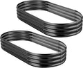 Land Guard 2Pcs Galvanized Raised Garden Bed Kit, Galvanized Planter Oval Large by LandGuard