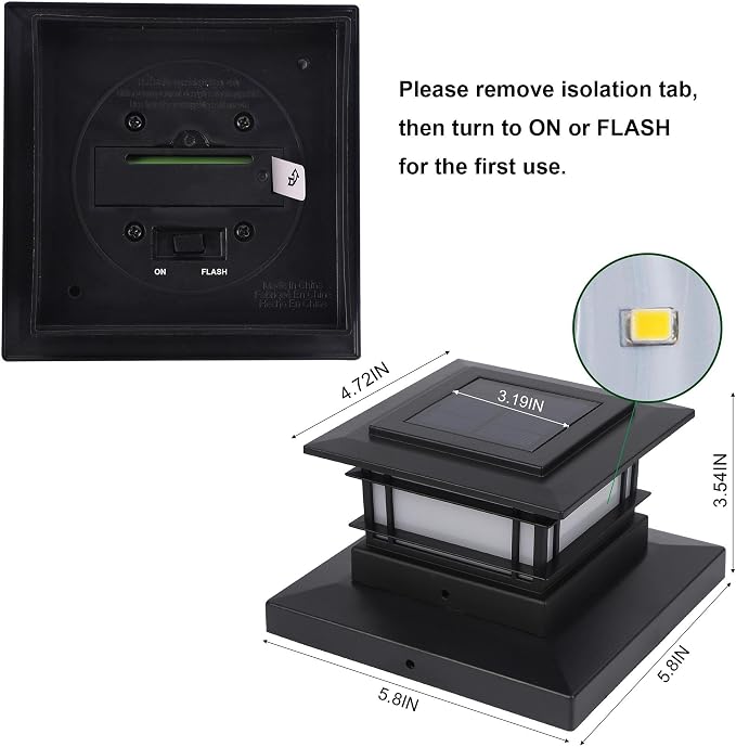 Dynaming 6 Pack Solar Post Cap Lights Outdoor - Image 8