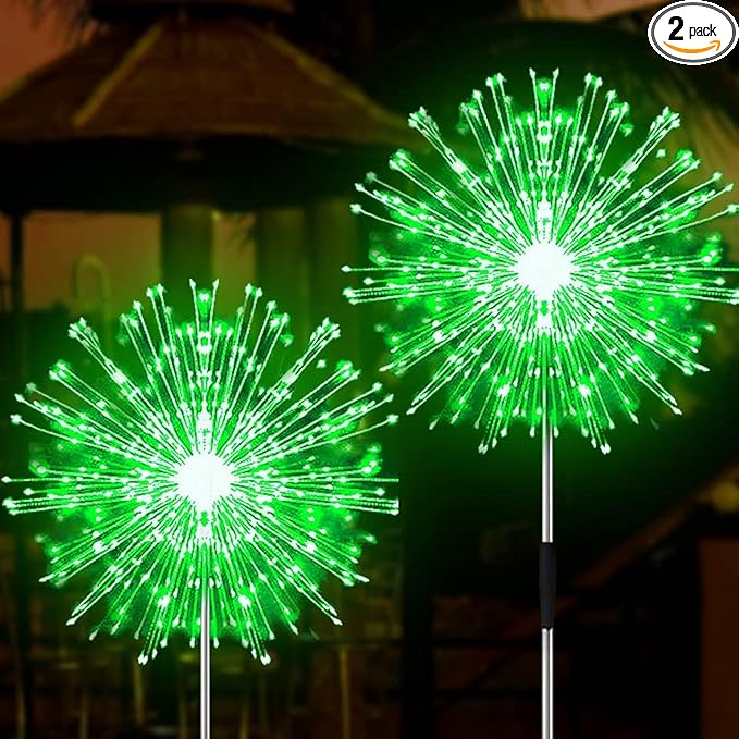 JJGoo Solar Firework Lights, 2 Pack 120 LEDs 2 Lighting Modes Solar Garden by JJGoo