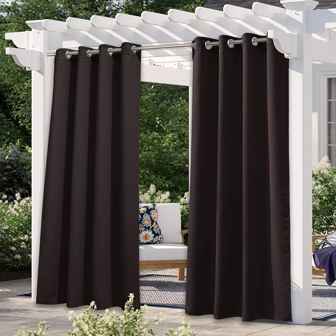 NICETOWN Outdoor Curtain for Patio Waterproof Extra Long 108" Length, Thermal by NICETOWN