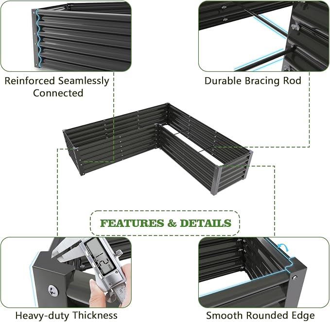 A ANLEOLIFE 8-Pack 4X4X1.5ft & 74x74x18in Deep Root Galvanized Raised Garden - Image 7