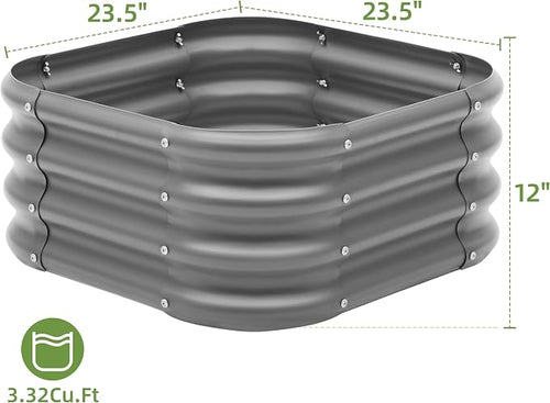 2-Pack 2x1ft Galvanized Raised Garden Bed, Outdoor Planter Bed, Metal Planter - Image 2